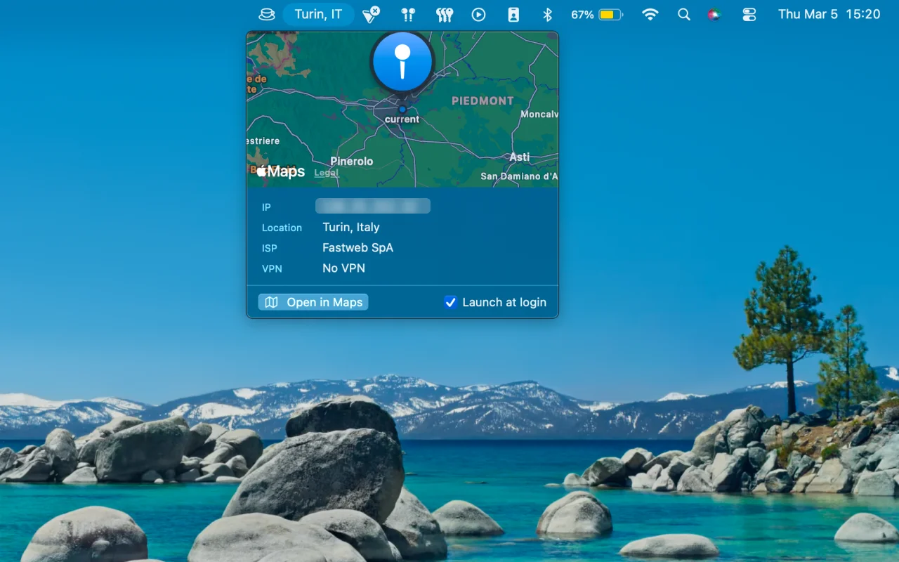 Whereabouts showing local network connection